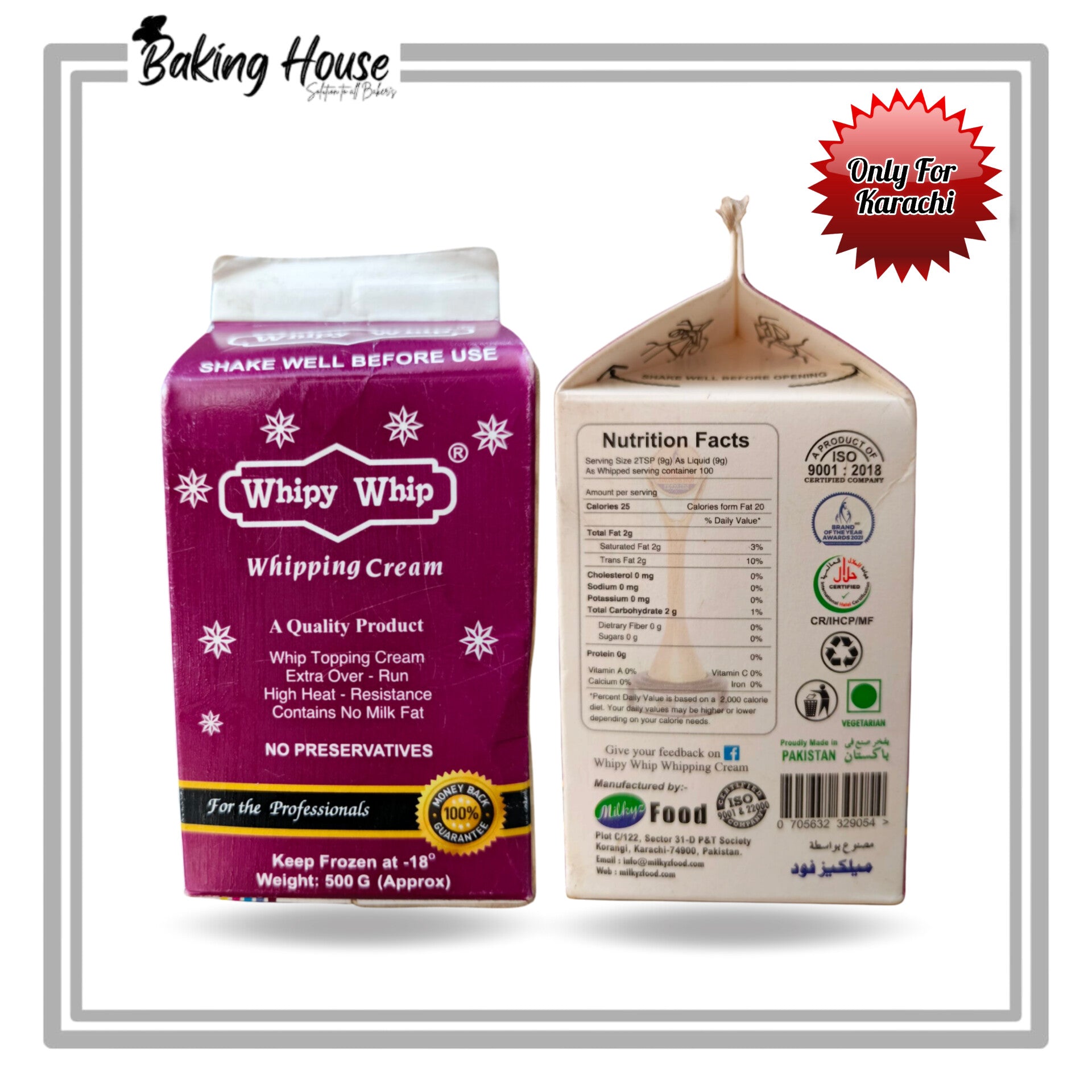 InShot_20250501_222223301-1.jpg Whipy Whip Non Dairy Whipping Cream 500g (Only For Karachi) - Image 1