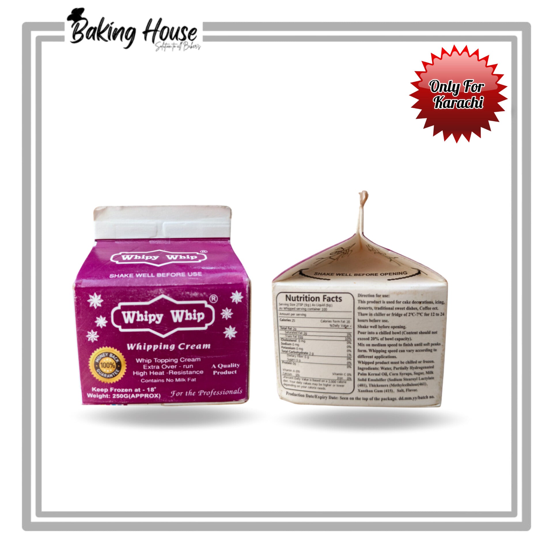 InShot_20250501_222308664-1.jpg Whipy Whip Non Dairy Whipping Cream 250g (Only For Karachi) - Image 1