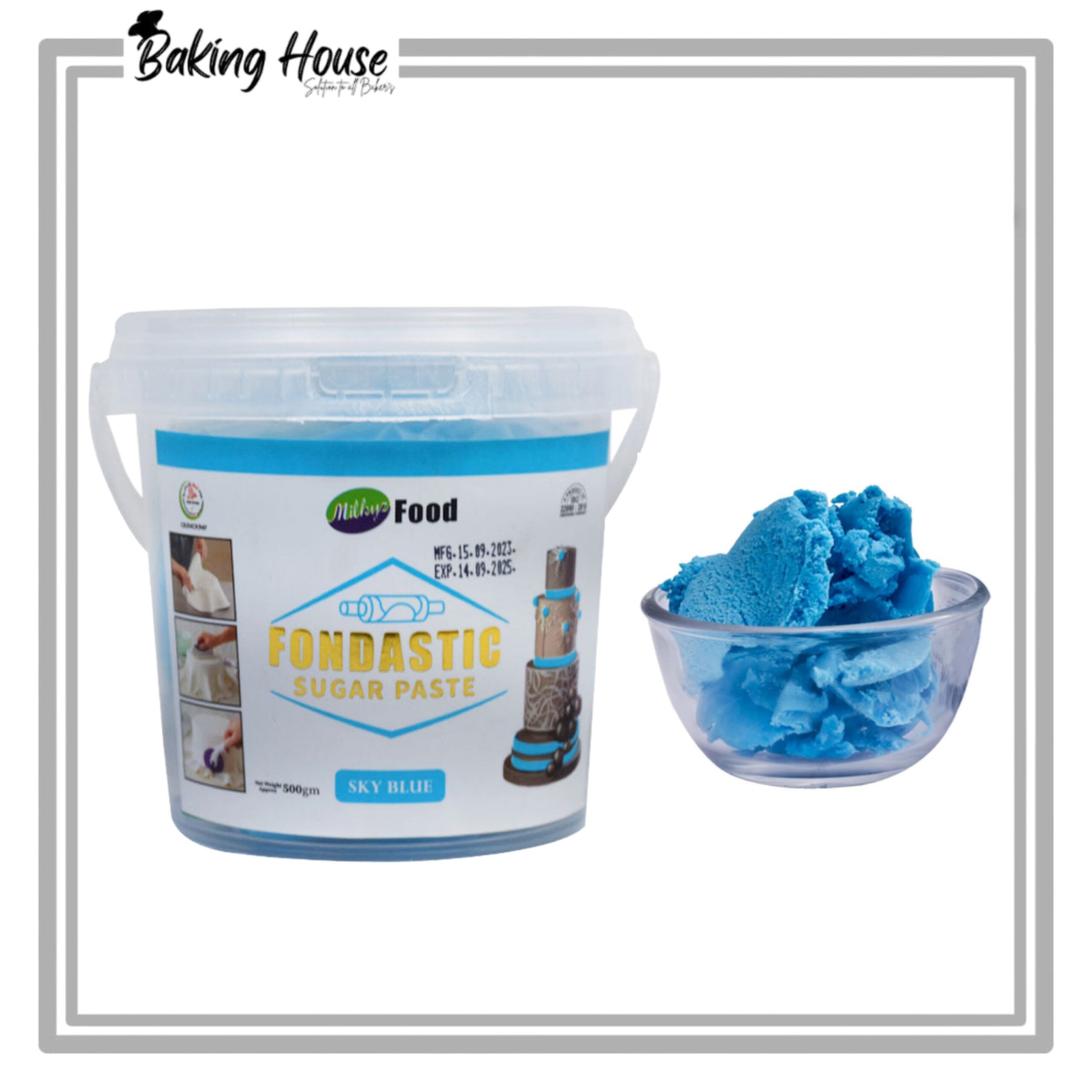 InShot_20250503_071258765-1.jpg Milkyz Food Blue Sugar Paste/Fondnat 1kg Bucket - Image 1