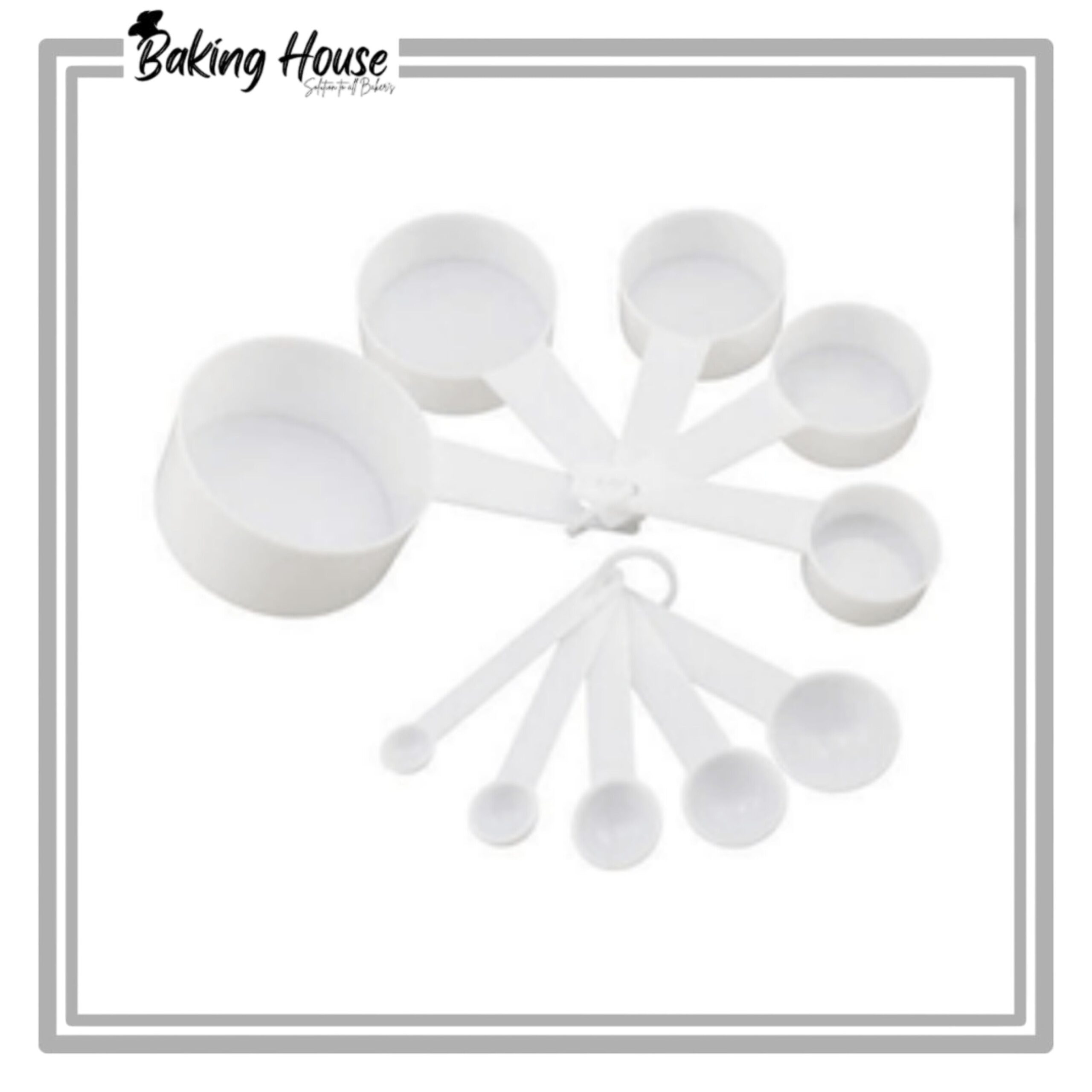 InShot_20250503_074826170-1.jpg 10pcs White Plastic Measuring Cup & Spoon Set - Image 1