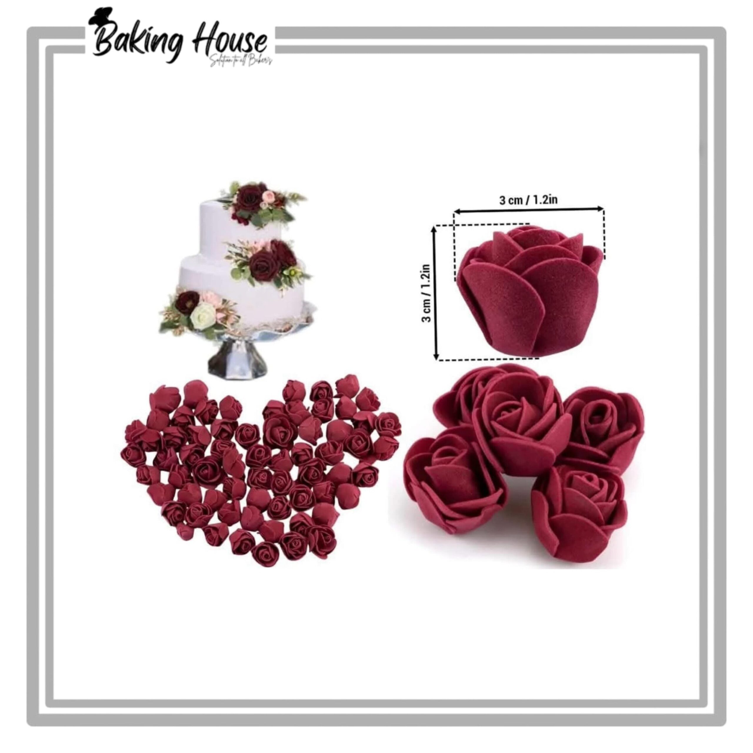 InShot_20250620_012526435-1.jpg 12pcs Mahroon Mine Flowers For Cake Decorationg - Image 1