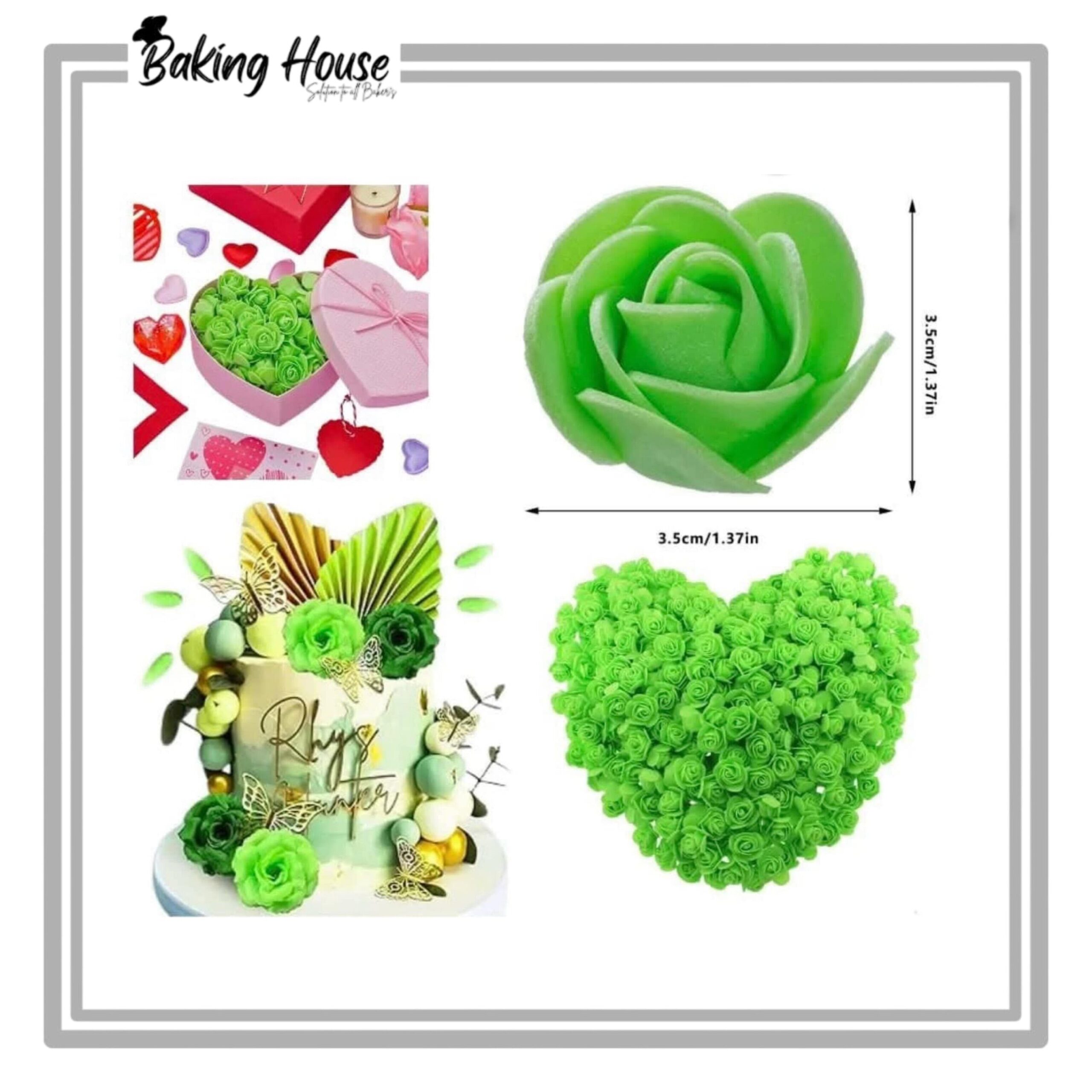 InShot_20250620_012551950-1.jpg 12pcs Green Mine Flowers For Cake Decorationg - Image 1