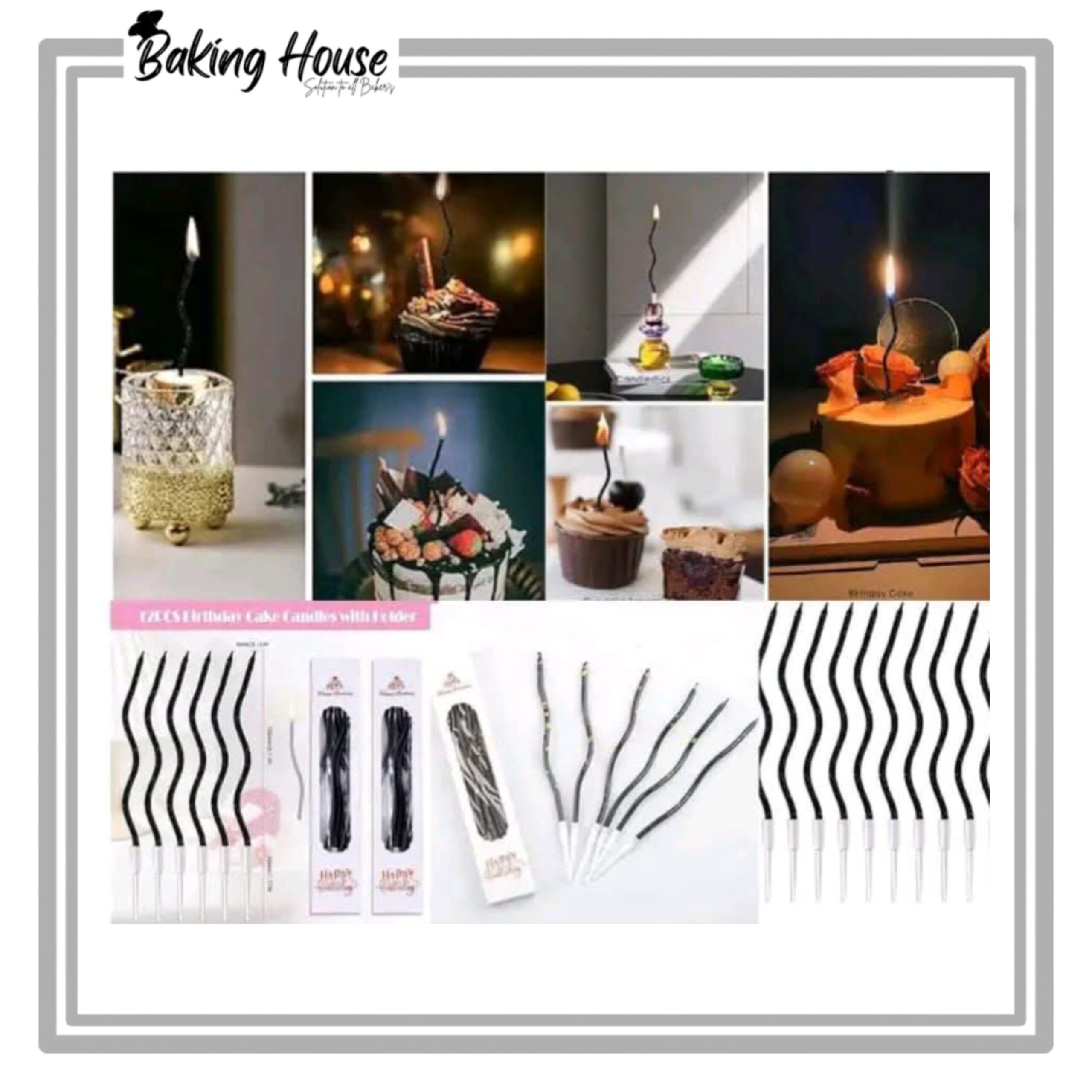 InShot_20250622_043827559-1.jpg 6pcs Black Spiral Candle For Cake Decorationg - Image 1