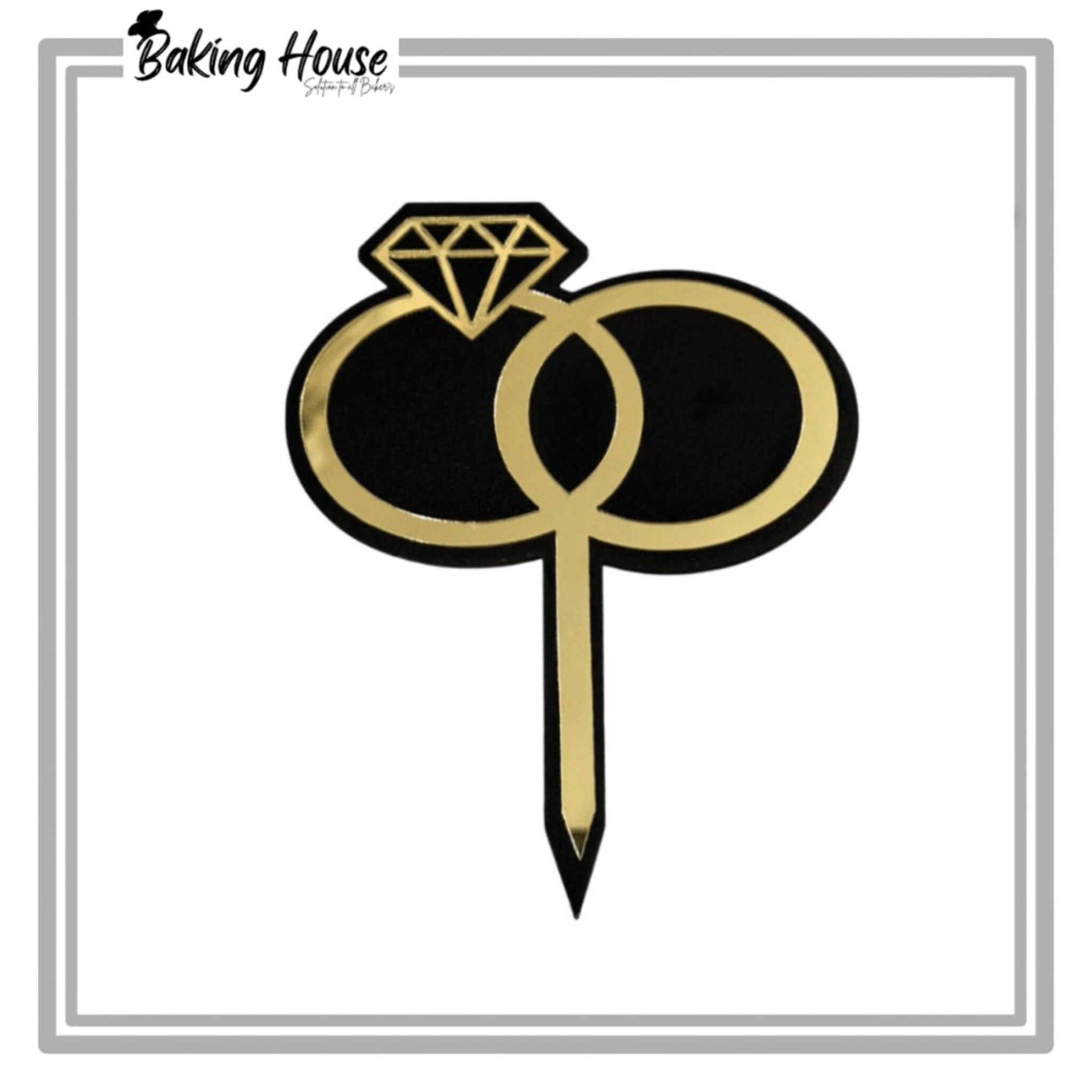 InShot_20250820_024306726-1.jpg Diamond Engagement Ring Black Acyrlic Cake Topper For Cake Decorating - Image 1