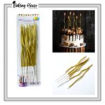 12pcs Golden Spiral Candle For Cake Decorating