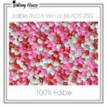 Edible Red-Pink-White Mini Heart Brads 25g