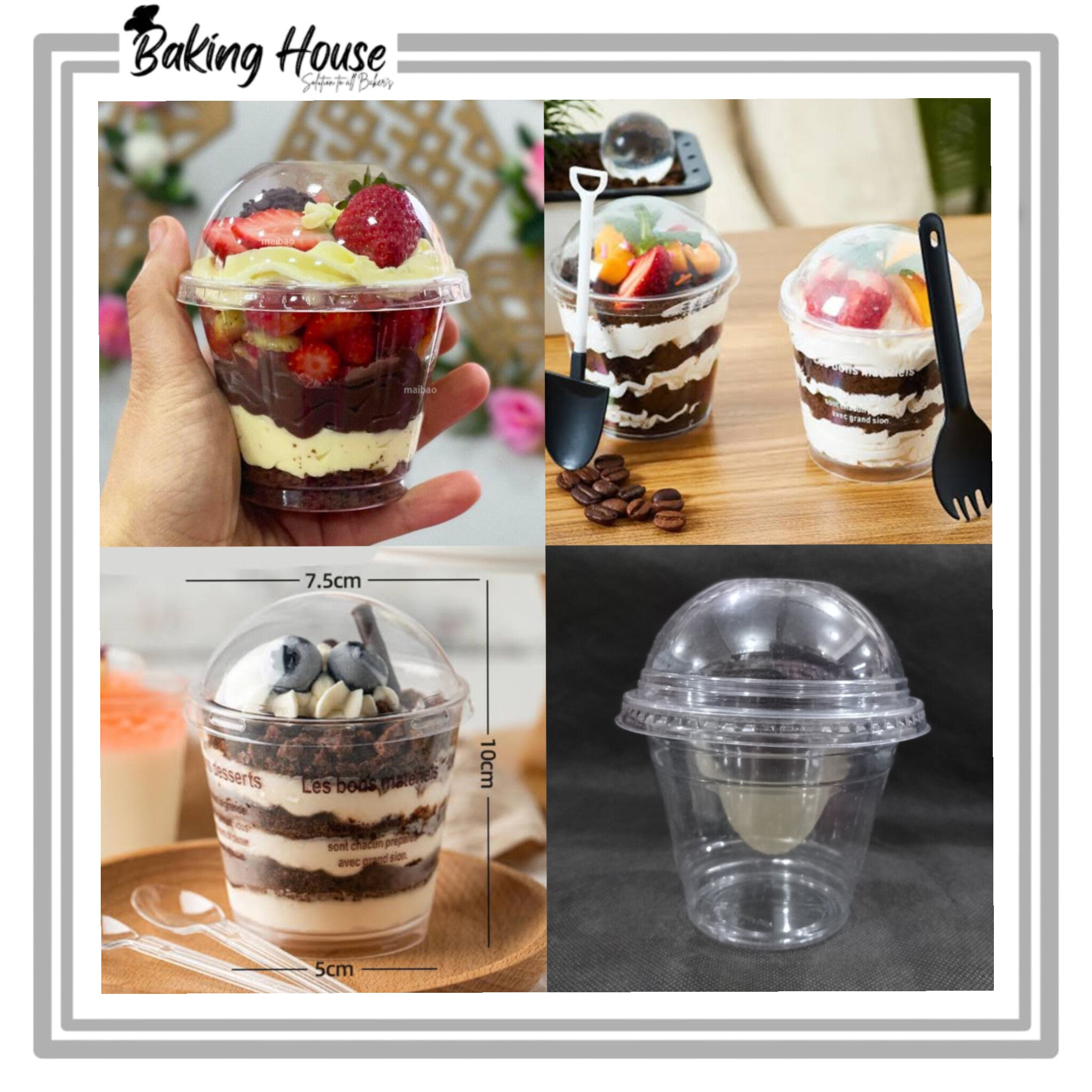 InShot_20251022_002908171-1.jpg 10pcs Disposable Plastic Cups with Dome Lids Perfect for Desserts, Fruit, and Cold Drinks - Ideal for Parties and Events - Image 1