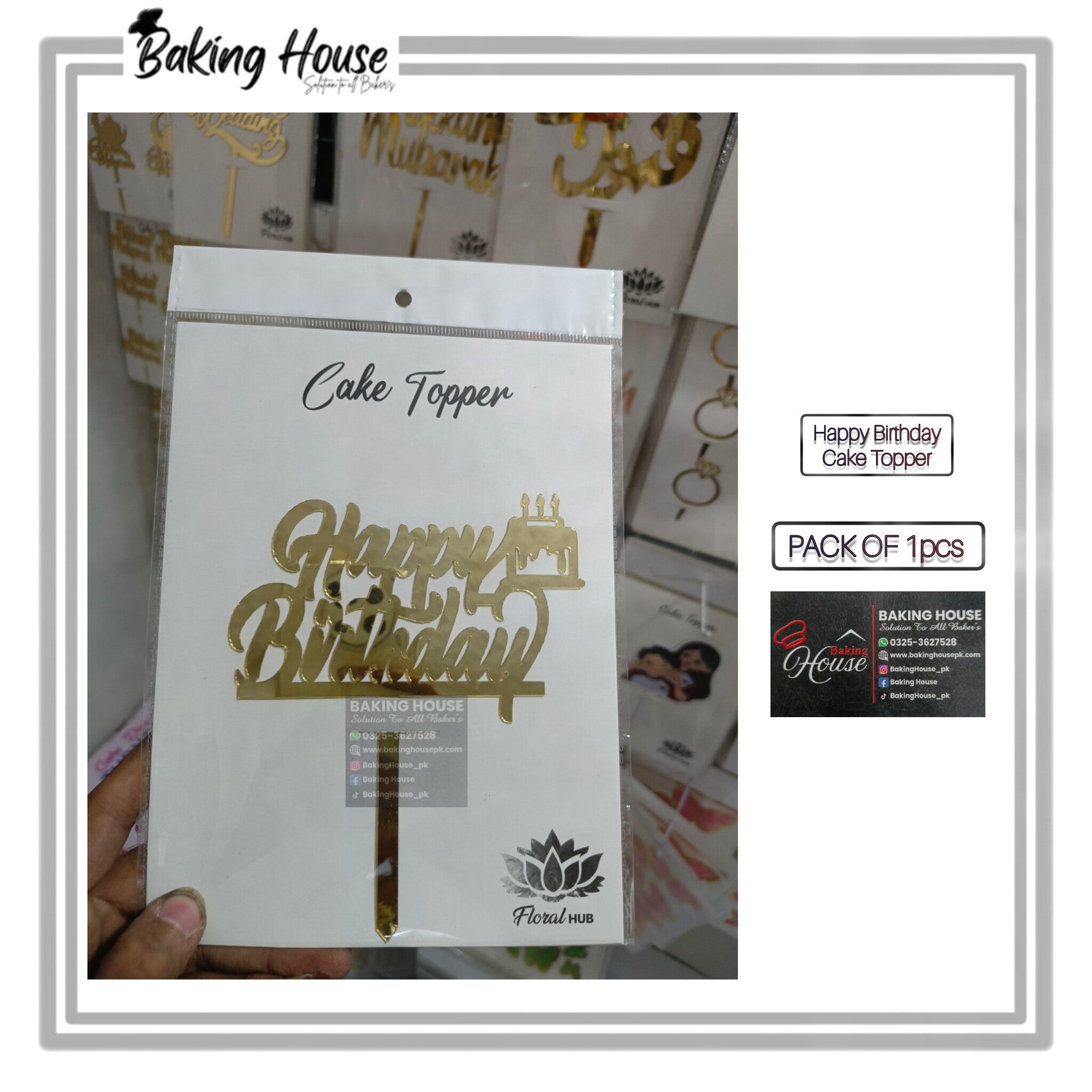 InShot_20251114_020943939-1.jpg Happy Birthday Golden Acrylic Cake Topper For Decorating - Image 1