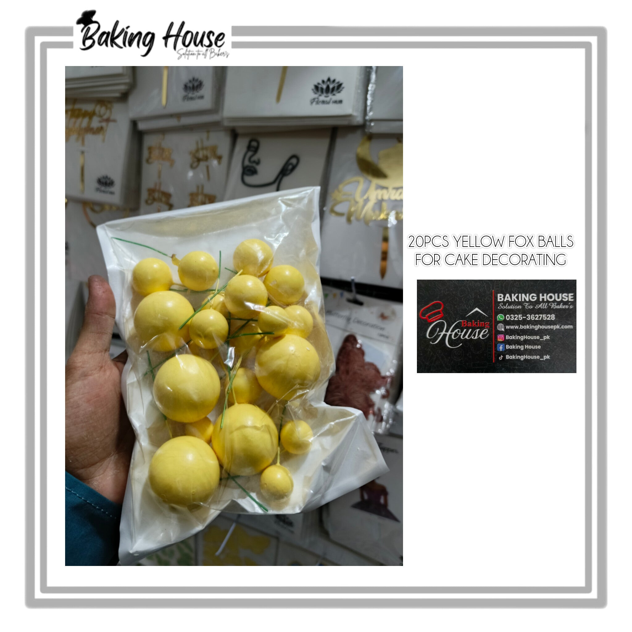 InShot_20251210_023816414-1.jpg 20pcs Yellow Fox Balls For Cake Decorating - Image 1