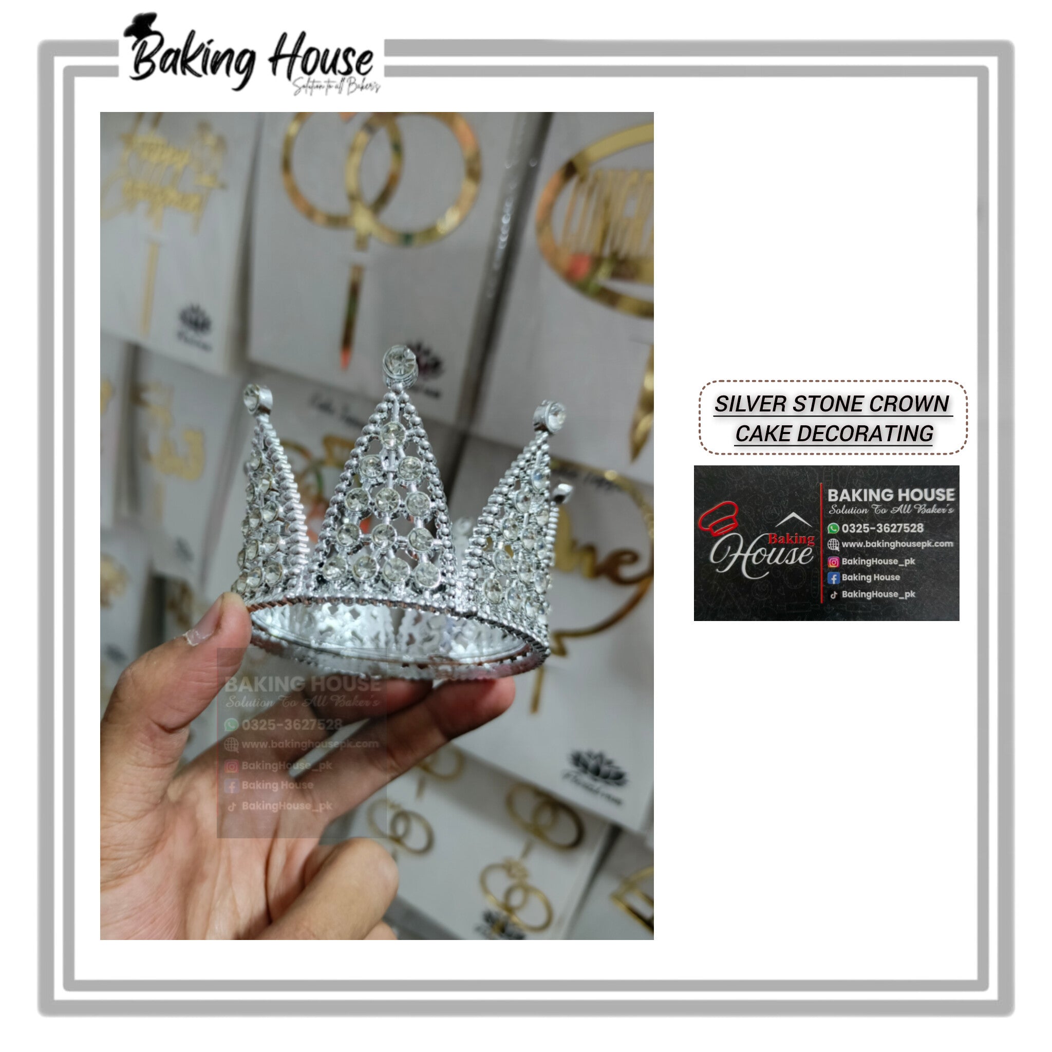 InShot_20251210_030518132-1.jpg Silver King Plastic Crown For Cak Decorating - Image 1