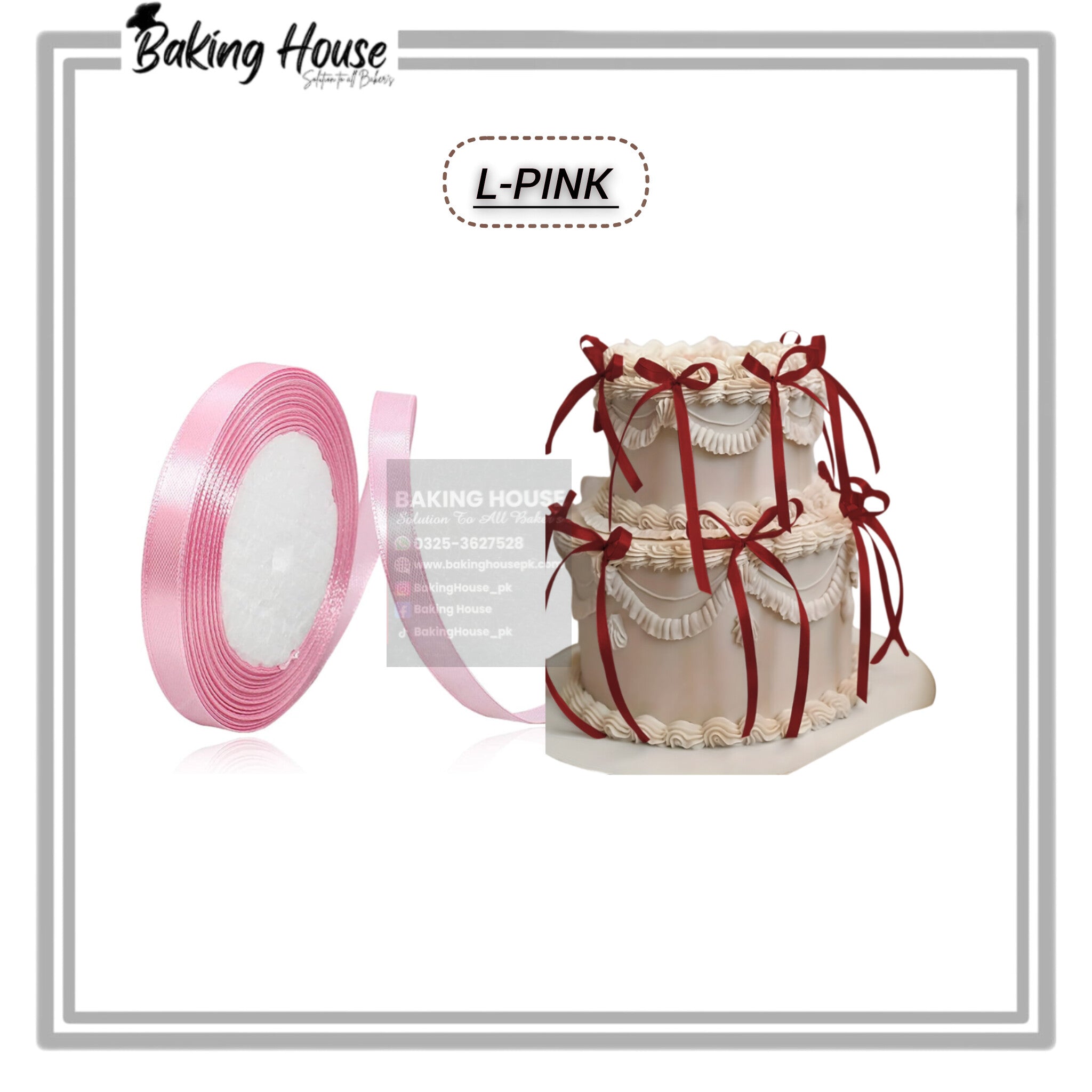InShot_20251217_011717269-1.jpg 1/2 Inch L- Pink Ribbon For Cake Decorating - Image 1