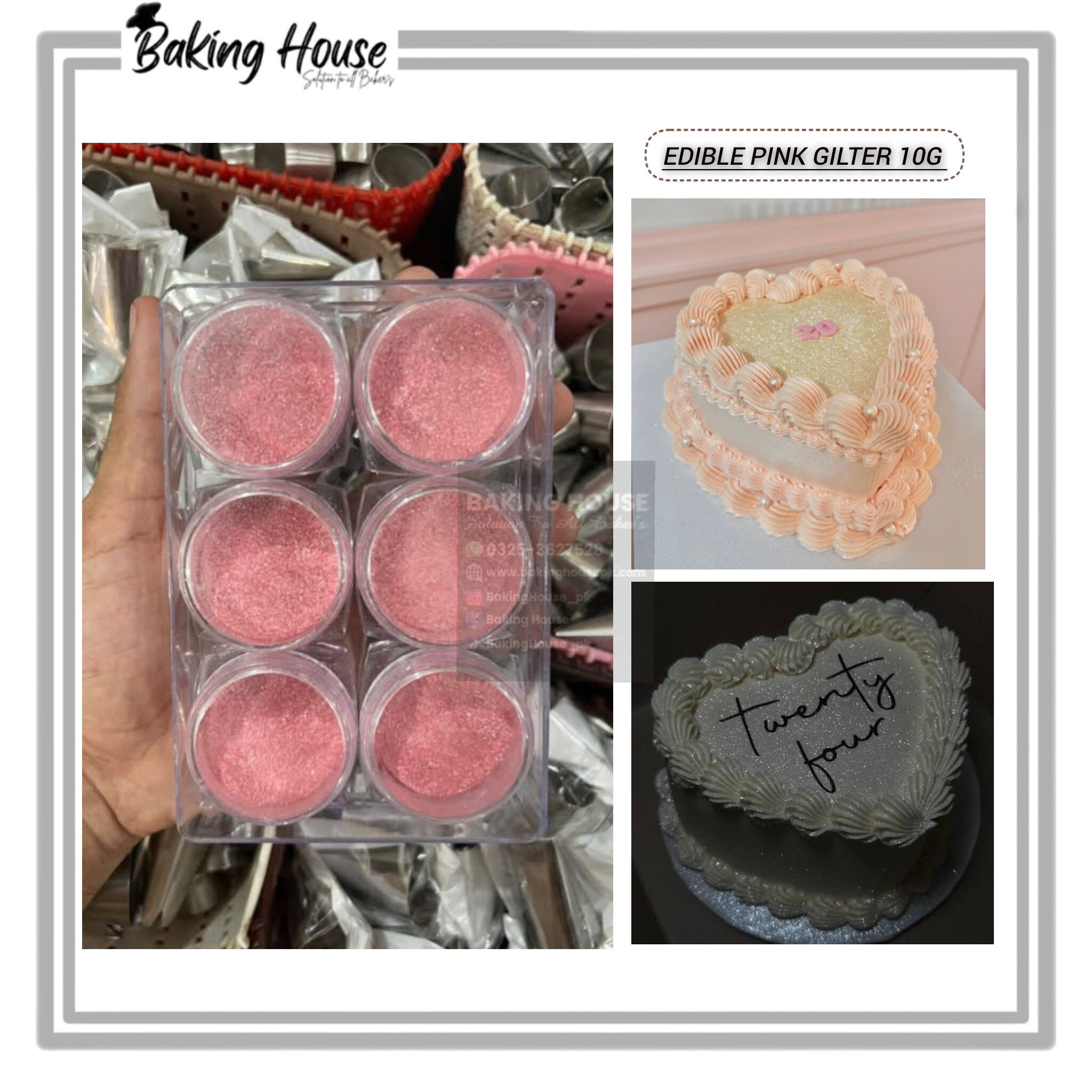 InShot_20251221_235629194-1.jpg Pink Gilter Shimmer 10g For Cake Decorating - Image 1