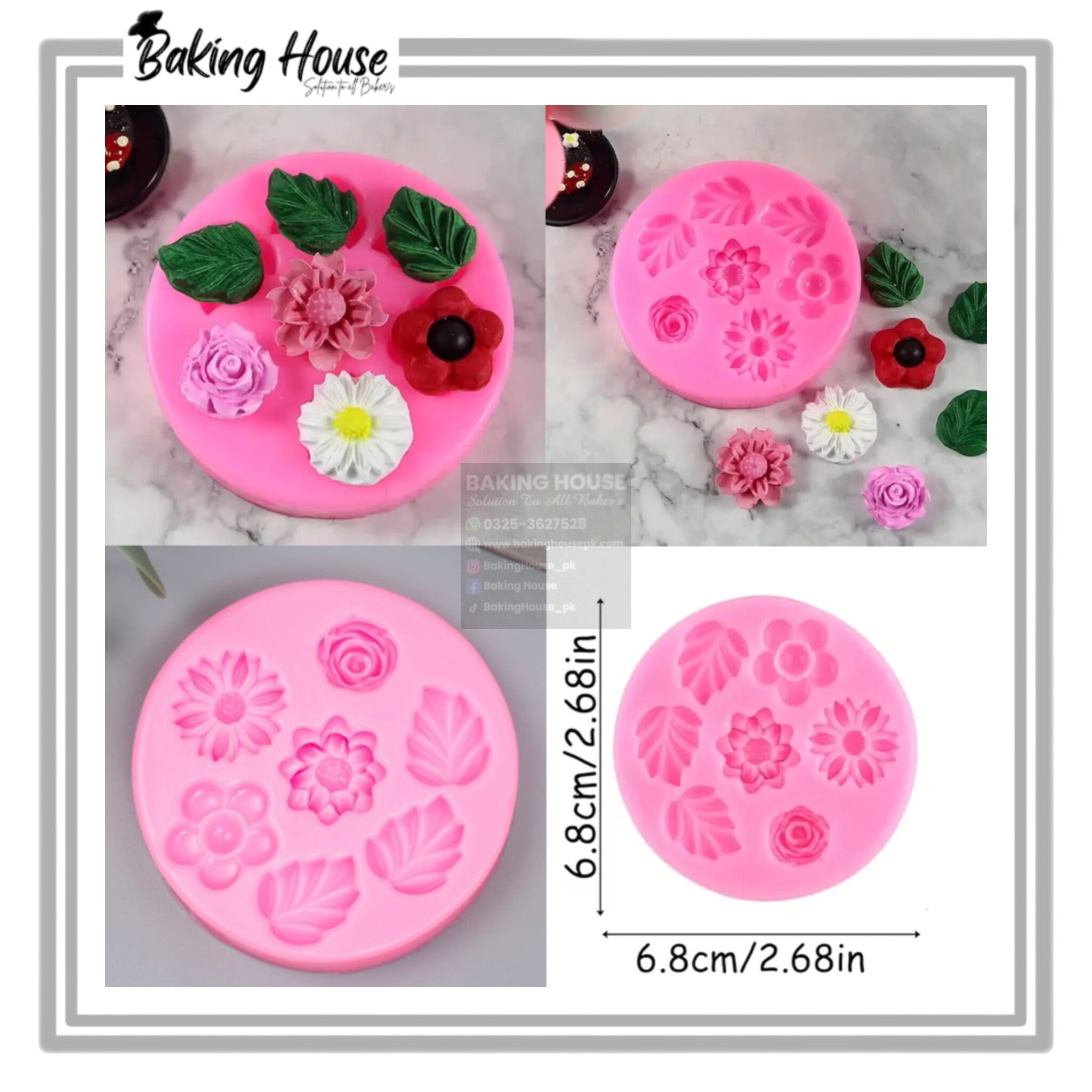 InShot_20260126_040817426-1.jpg Leaf & Flower Silicon Fondant Mould High Quality For Cake Decorating - Image 1