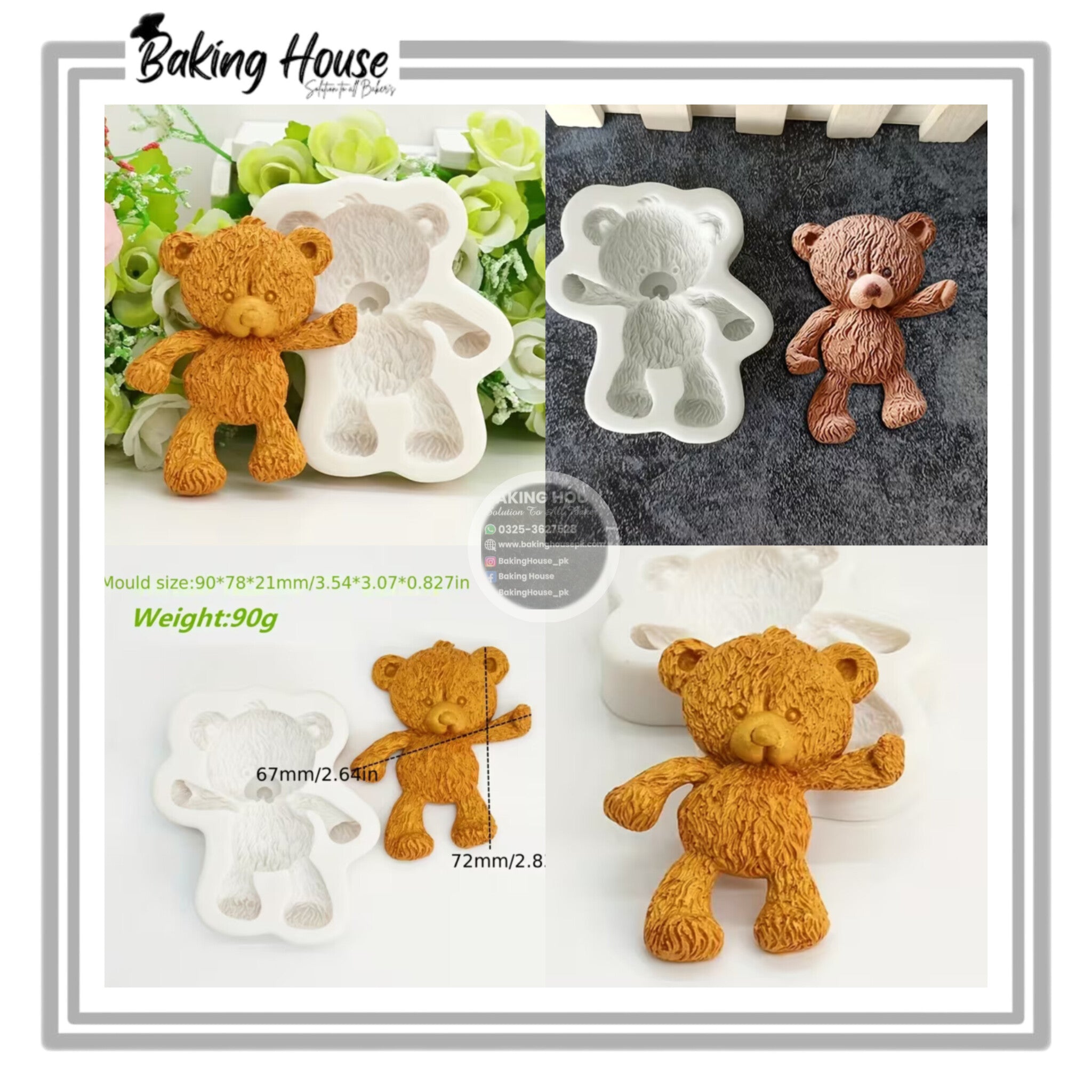 InShot_20260126_061429581-1.jpg Hello Bear Silicon Fondant Mould High Quality For Cake Decorating - Image 1