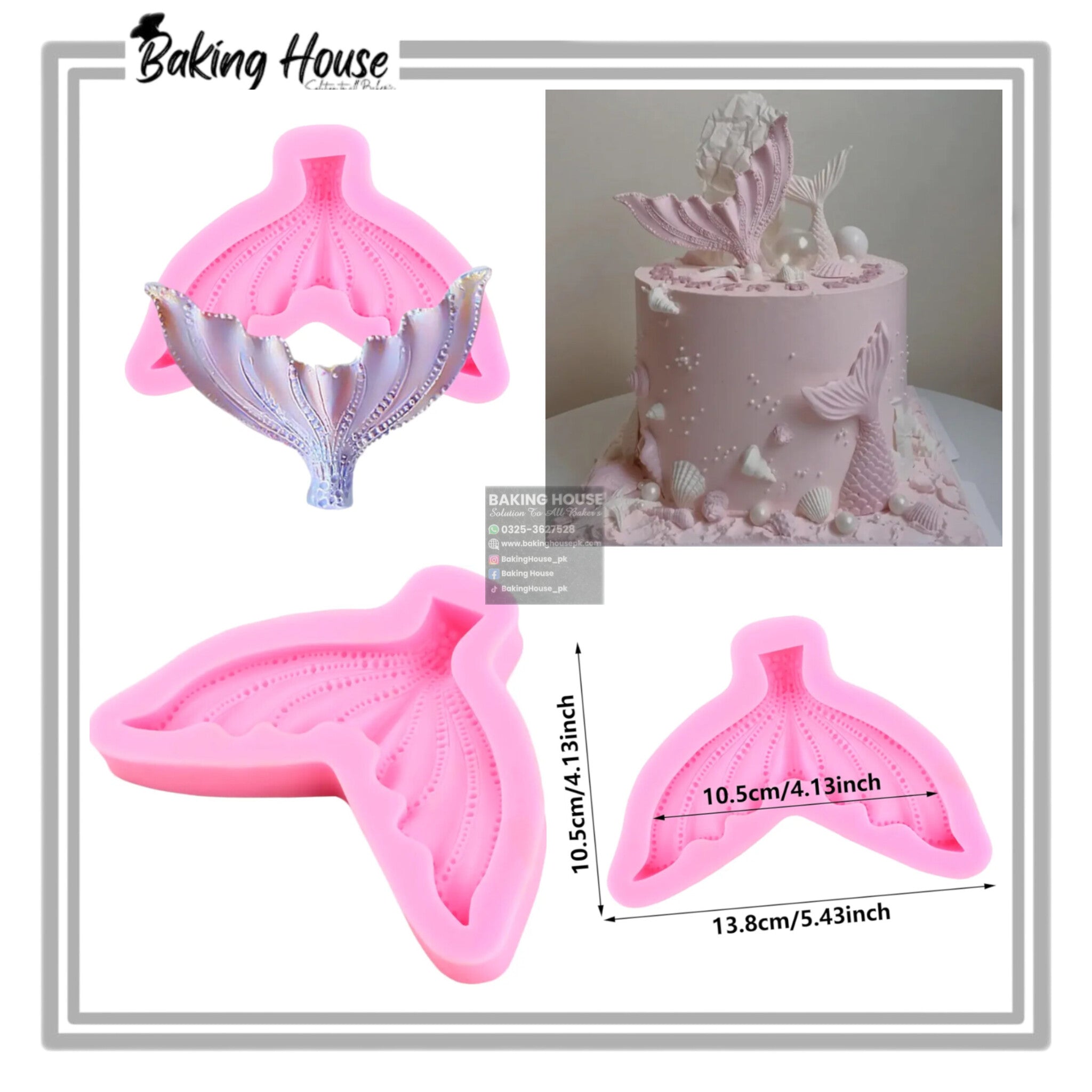 InShot_20260316_031403701-1.jpg Big Mermaid Scilcon Fondant Mould For Cake Decorating - Image 1