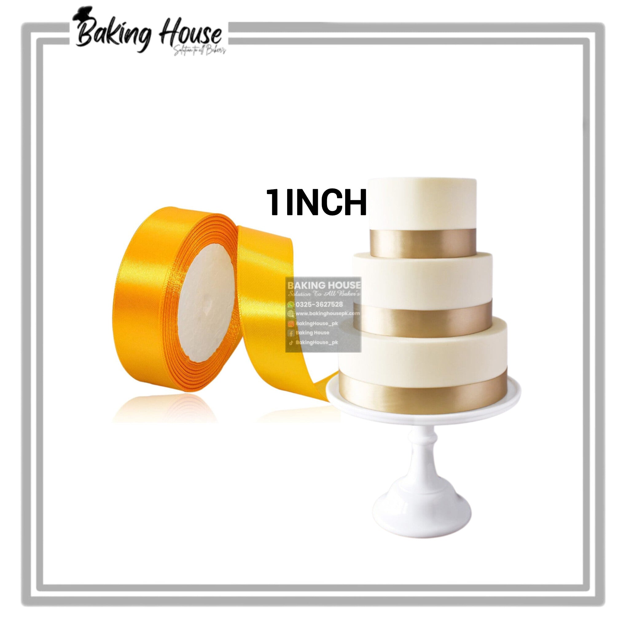 InShot_20260402_204031371-1.jpg 1 Inch Yellow Ribbon For Cake Decorating (10yard) - Image 1