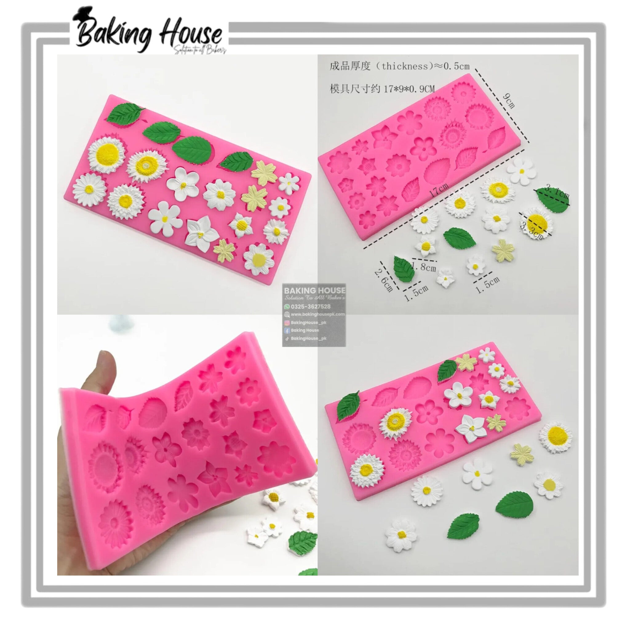 InShot_20260411_030420581-1.jpg 20Cavity leaf flower Silicon Fondant Mould For Cake Decorating - Image 1